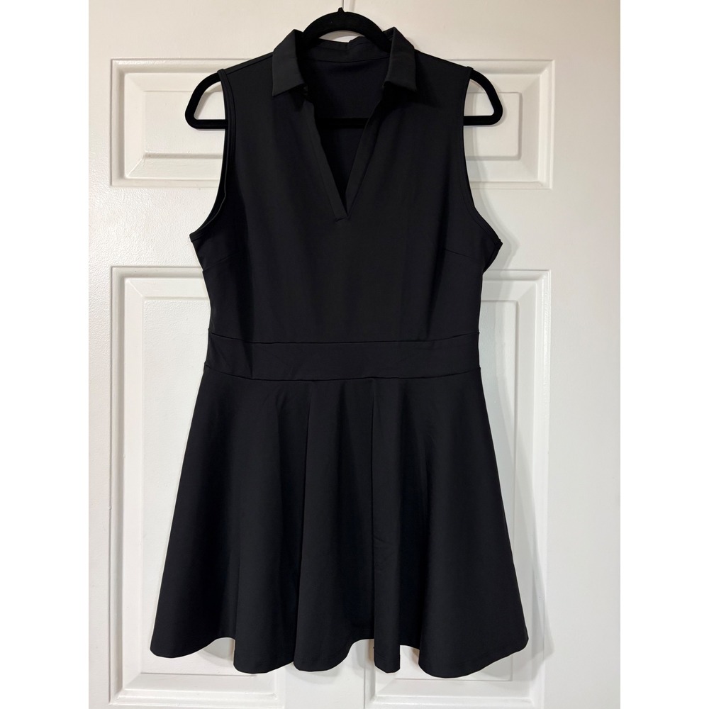 | Sleeveless Polo Tennis Golf Dress | 2XL || Black|